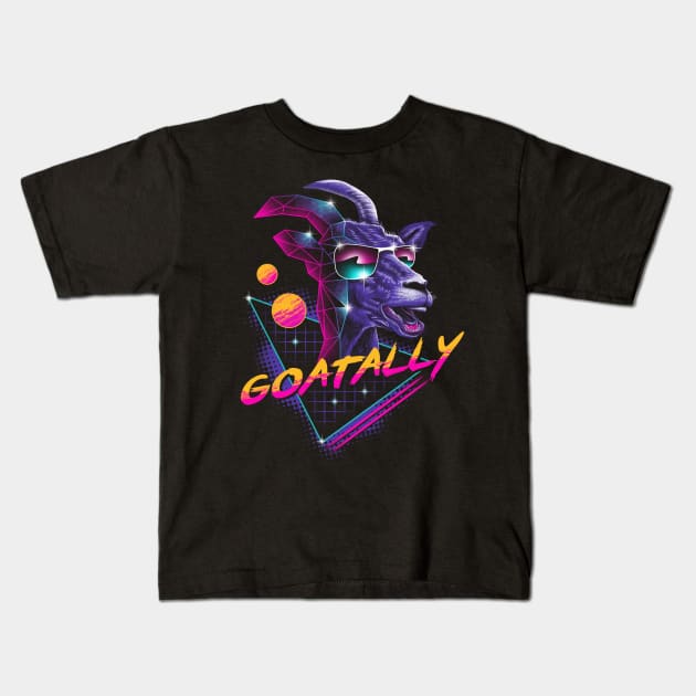 Goatally! Kids T-Shirt by Vincent Trinidad Art